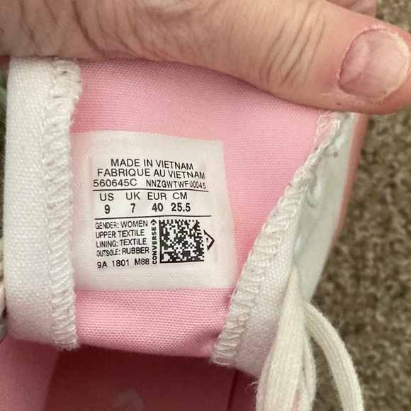 Converse Women's High-Top Sneakers in Pink and White - Picture 12 of 13